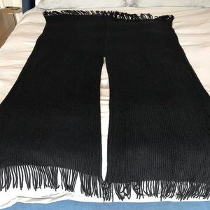 Black Cashmere Poncho Style Wrap Scarf